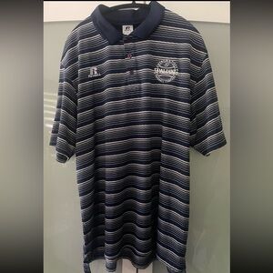 Russell Athletic Spaulding Baseball Polo Shirt Blue/White Men’s Size XXL